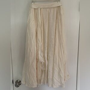 Lulu's Cream Linen Maxi Skirt